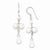 Sterling Silver Freshwater Cultured Button Pearl/Crystal Earrings