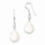 Sterling Silver Freshwater Cultured Coin Pearl & CZ Earrings