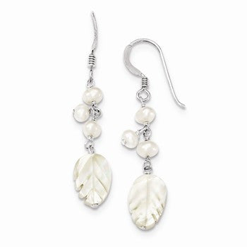 Sterling Silver Freshwater Cultured Pearl & Mother of Pearl Earrings