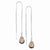 Sterling Silver Smokey Crystal Teardrop Threader Earrings