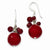 Sterling Silver Faceted Red  14mm Red Coral Earrings