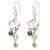 Sterling Silver Golden Cultured Pearl/Mother of Pearl/CZ/Crystal Earrings