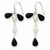 Sterling Silver Black Crystal/Freshwater Cultured White Pearl Earrings