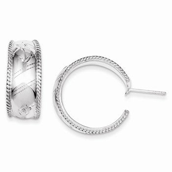 Sterling Silver Fancy Hoop Earrings