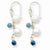 Sterling Silver Freshwater CulturedButton Pearl/Magnesite /Turquoise Earrings