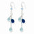 Sterling Silver Blue Clear Crystal Earrings
