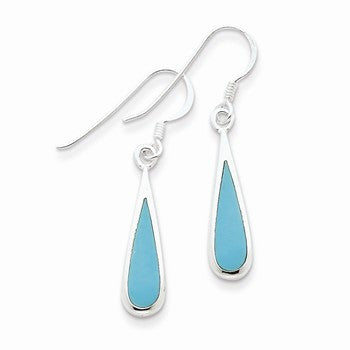 Sterling Silver Dangling Turquoise Earrings