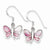 Sterling Silver Pink Shell Butterfly Earrings