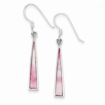 Sterling Silver Pink Shell Dangle Earrings