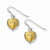 Sterling Silver Yellow Murano Glass Heart Earrings