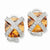 Sterling Silver Champagne & Clear CZ Omega Back Earrings