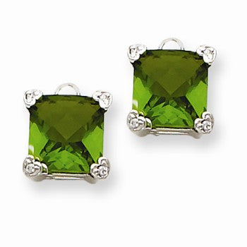 Sterling Silver Green CZ Earrings