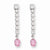Sterling Silver Pink & Clear CZ Heart Earrings