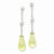 Sterling Silver Light Green CZ Dangle Earrings