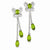 Sterling Silver Green Clear CZ Earrings