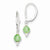 Sterling Silver Green Swarovski Elements Leverback Earrings