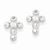 Sterling Silver CZ Cross Earrings
