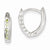 Sterling Silver Green CZ Hinged Hoop Earrings