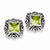 Sterling Silver Green CZ Square Earrings