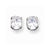 Sterling Silver 6x8mm CZ Oval Post Earrings
