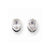 Sterling Silver 5x6mm CZ Oval Bezel Stud Earrings