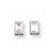 Sterling Silver 4x6mm CZ Baguette Bezel Stud Earrings