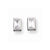 Sterling Silver 4x7mm CZ Baguette Bezel Stud Earrings