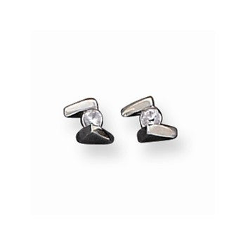 Sterling Silver CZ Post Earrings