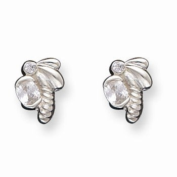 Sterling Silver CZ Post Earrings