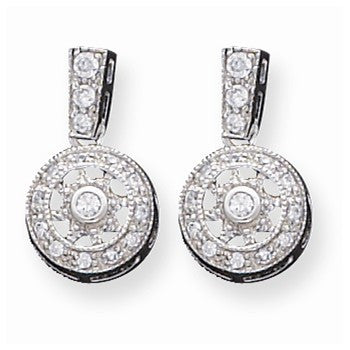 Sterling Silver CZ Antique Style Earrings