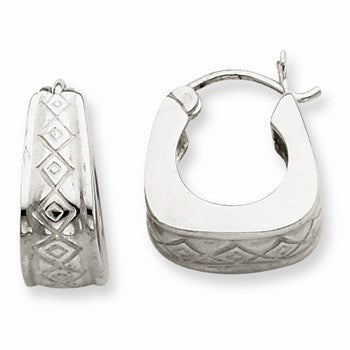 Sterling Silver Design Hoop Earrings