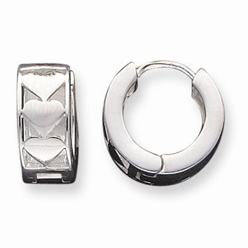 Sterling Silver Heart Cut Out Hoop Earrings