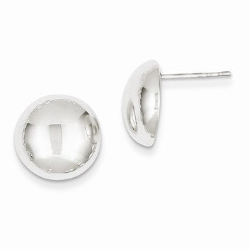 Sterling Silver 13mm button Earrings