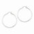 Sterling Silver Rhodium-plated 3.00mm Diamond-cut Hoop Earrings