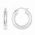 Sterling Silver Rhodium-plated 4.00mm Diamond-cut Hoop Earrings