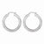 Sterling Silver Rhodium-plated 4.00mm Diamond-cut Hoop Earrings