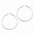 Sterling Silver Rhodium-plated 4.00mm Diamond-cut Hoop Earrings