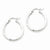 Sterling Silver Rhodium-plated 2.50mm Satin Diamond-cut Hoop Earrings