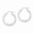Sterling Silver Rhodium-plated 3.00mm Satin Diamond-cut Hoop Earrings