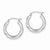 Sterling Silver Rhodium-plated 3.00mm Satin Diamond-cut Hoop Earrings