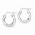 Sterling Silver Rhodium-plated 3.00mm Satin Diamond-cut Hoop Earrings
