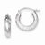 Sterling Silver Rhodium-plated 3.00mm Satin Diamond-cut Hoop Earrings