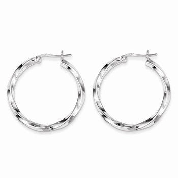 Sterling Silver 3.50mm Hoop Earrings