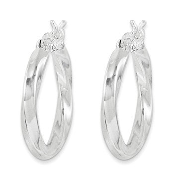 Sterling Silver 3.50mm Hoop Earrings