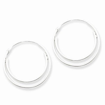 Sterling Silver Double Hoop Earrings