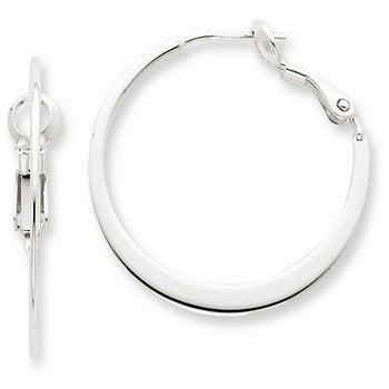 Sterling Silver Flat Hoop Earrings