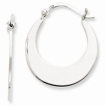 Sterling Silver Flat Hoop Earrings
