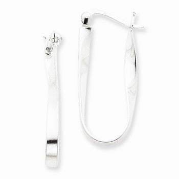 Sterling Silver Twisted Flat Hoop Earrings