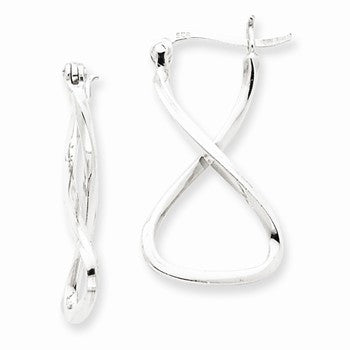 Sterling Silver Twisted Oval Hoop Earrings