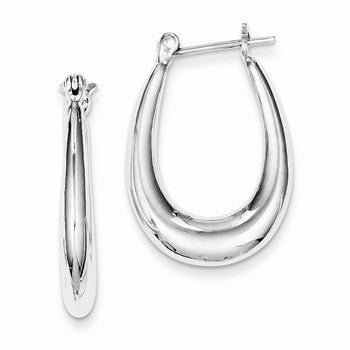 Sterling Silver Oval Hoop Earrings